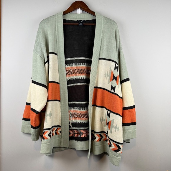 Wrangler Sweaters - Wrangler Retro Open Knit Cardigan Women XXL Southwestern Cowgirl Cabin Aztec